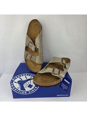 Birkenstock Arizona BS Taupe Sandals Mens Size 13 EU 46 Suede Leather